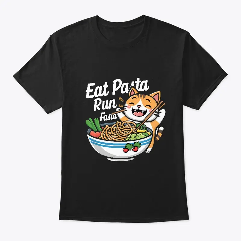 Eat Pasta Happy Cat Eats Pasta